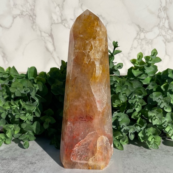 Golden Healer Tower | Yellow Hematoid Quartz Golden Healer Quartz Tower - Picture 1 of 17